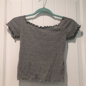 Gray Lettuce Cut Shirt